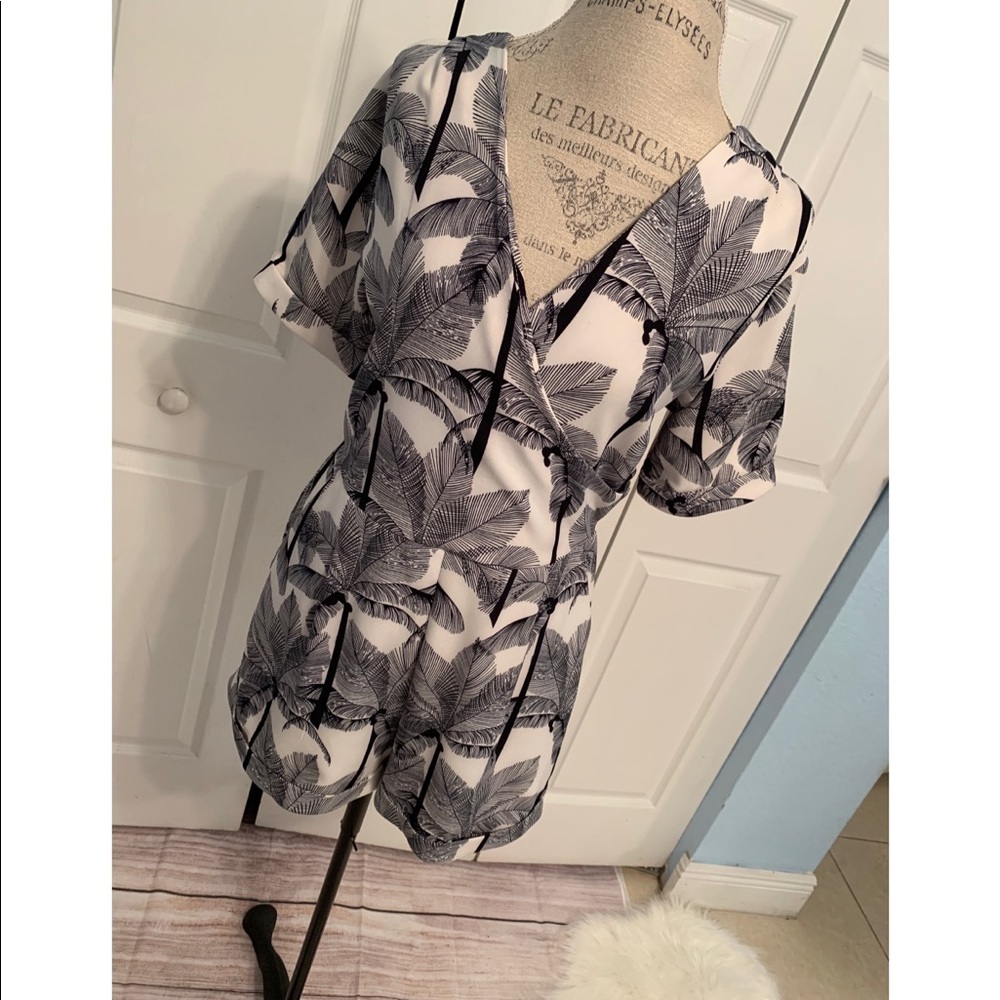Leith black and white romper
